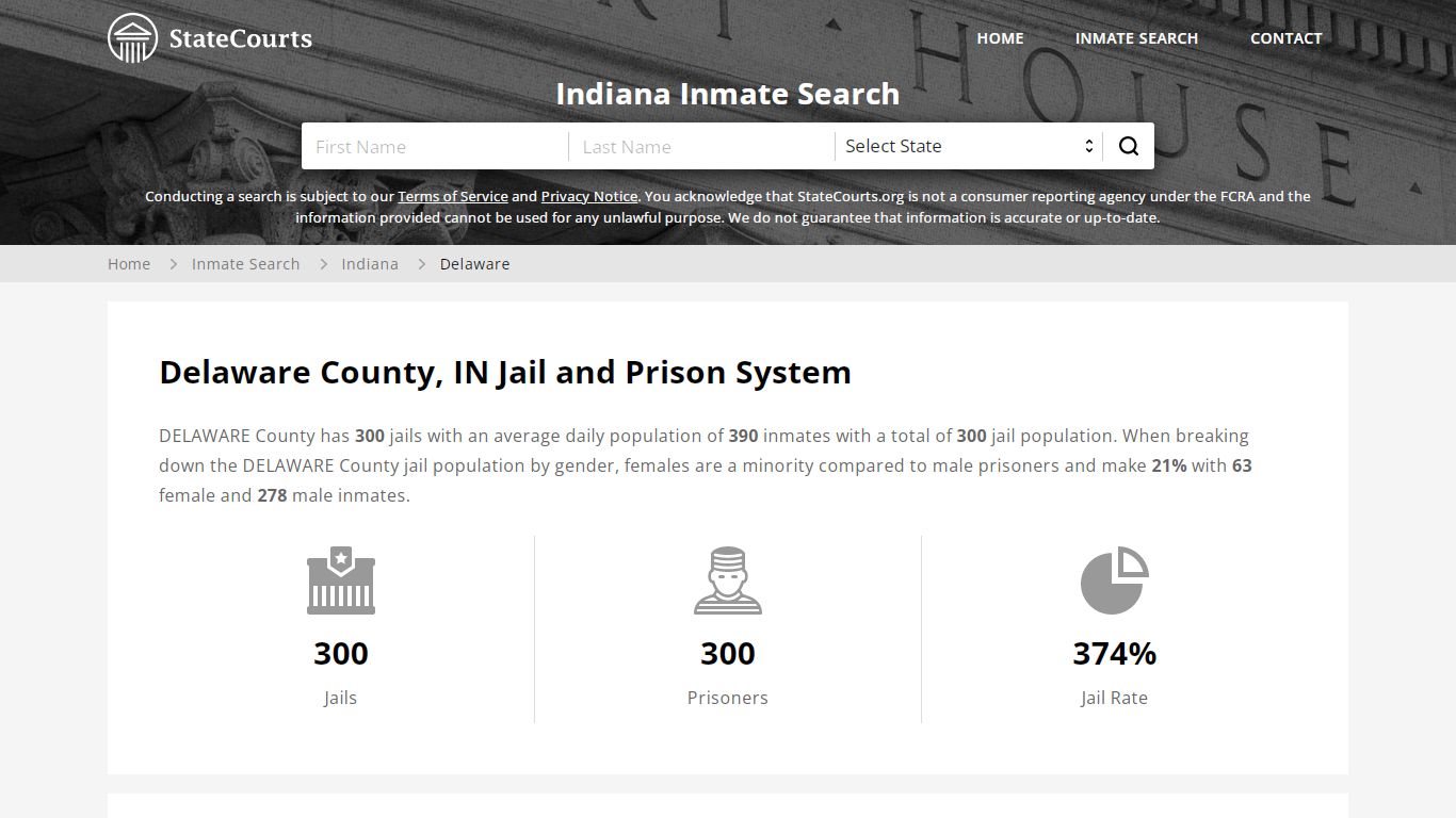 Delaware County, IN Inmate Search - StateCourts