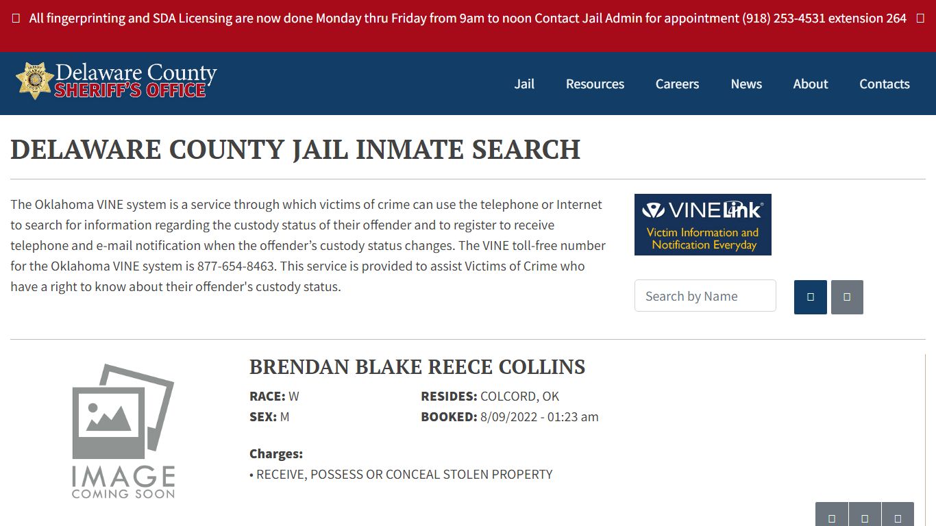 Inmate Search - Delaware County Sheriff's Office